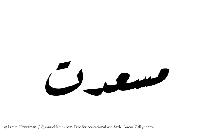 The Muslim name Musedat written in Ruqaa calligraphic script