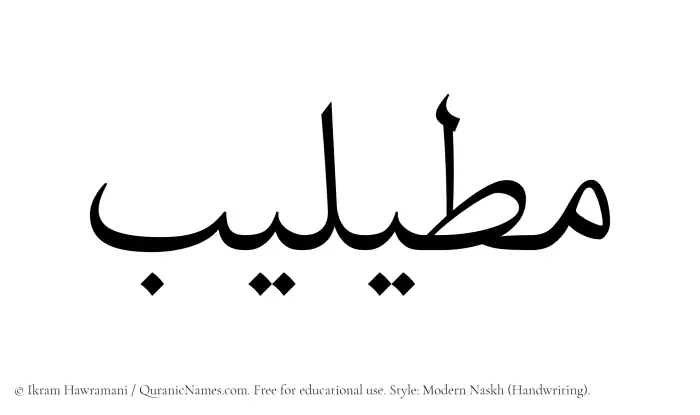 The Muslim name Mutailib written in naskh script
