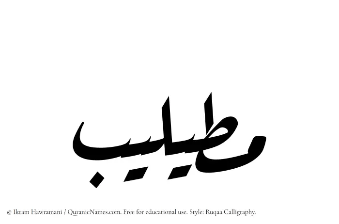 The Muslim name Mutailib written in Ruqaa calligraphic script