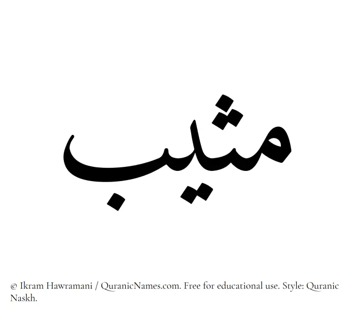 The Muslim name Muthib written in Quranic naskh script