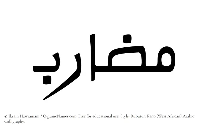 The Muslim name Muzarib written in Rubutun Kano calligraphic script