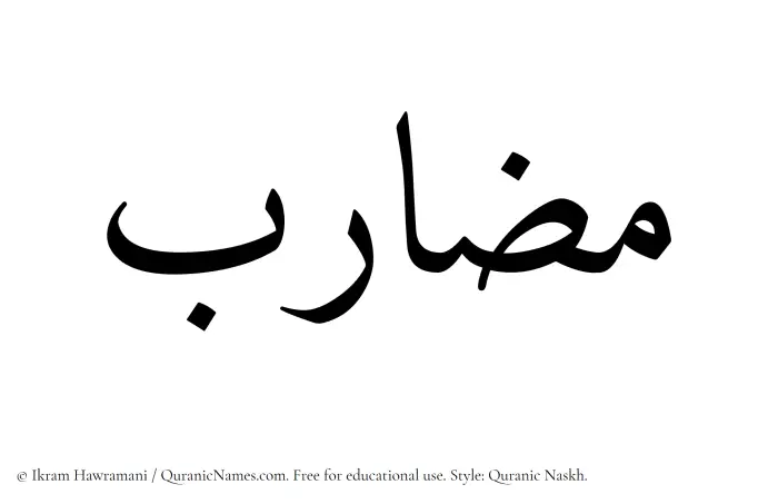 The Muslim name Muzarib written in Quranic naskh script