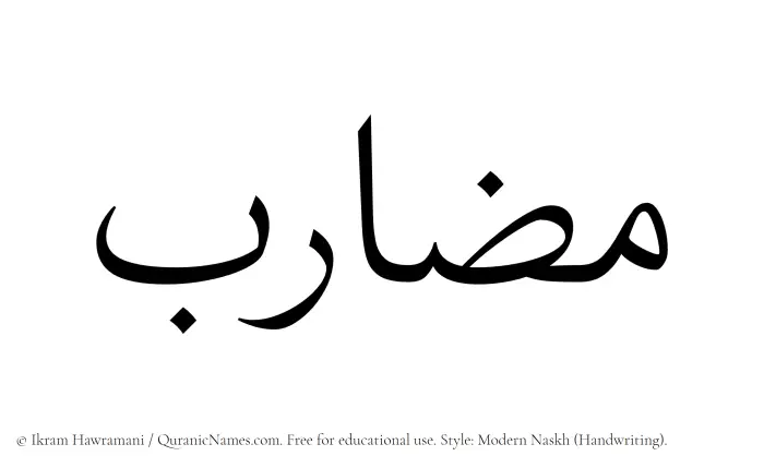 The Muslim name Muzarib written in naskh script