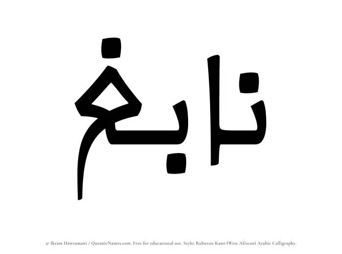 The Muslim name Nabigh written in Rubutun Kano calligraphic script