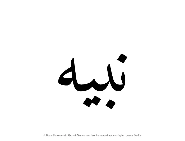 The Muslim name Nabih written in Quranic naskh script