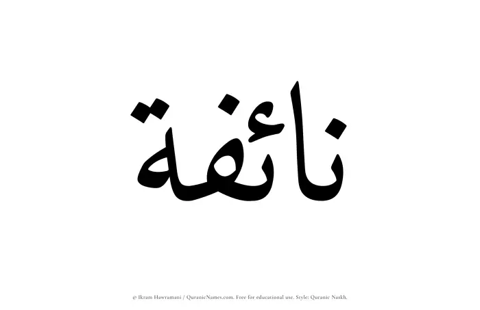 The Muslim name Naifah written in Quranic naskh script