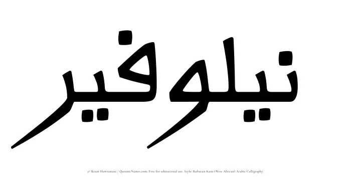 The Muslim name Nailawfir written in Rubutun Kano calligraphic script