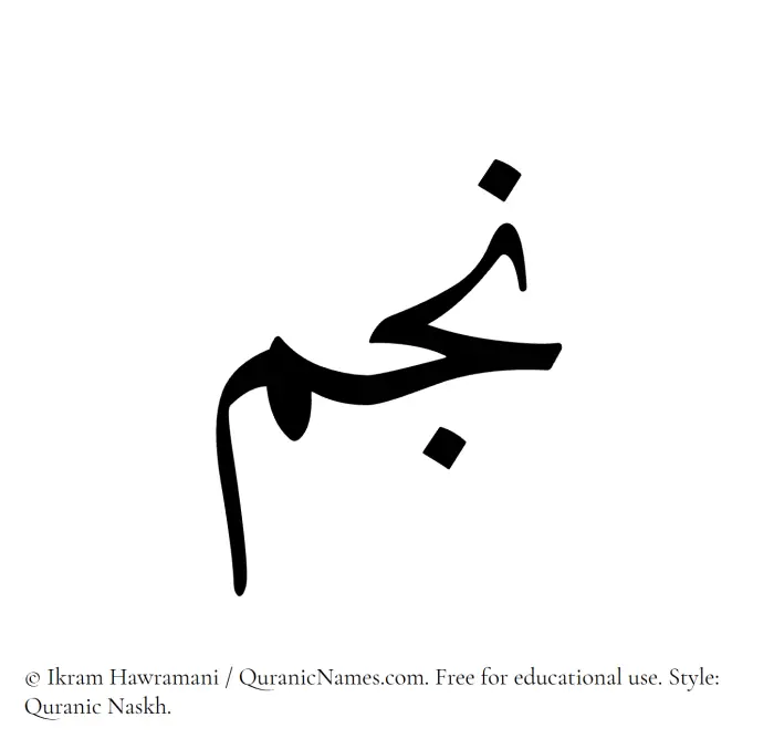 The Muslim name Najm written in Quranic naskh script