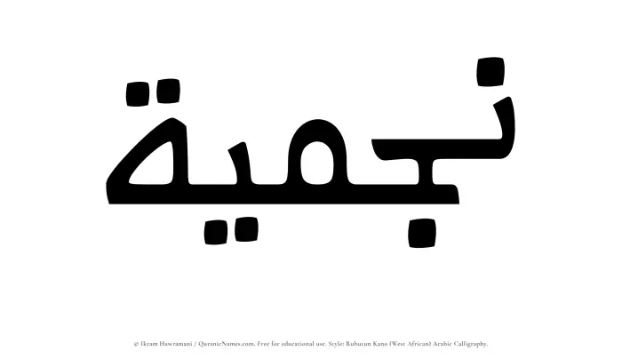 The Muslim name Najmiyyah written in Rubutun Kano calligraphic script