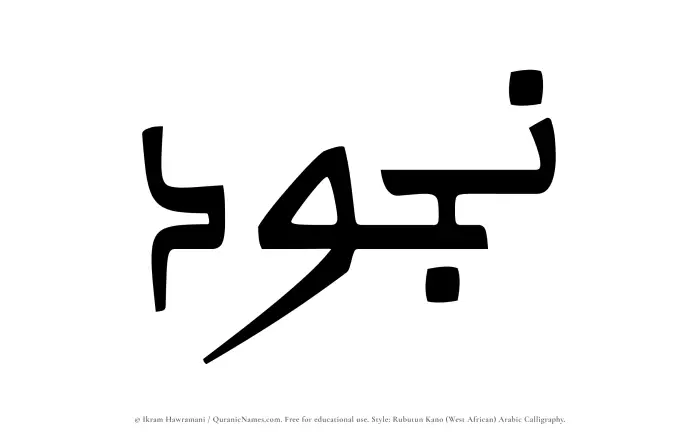The Muslim name Najud written in Rubutun Kano calligraphic script