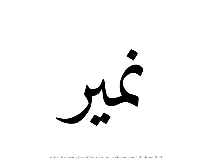 The Muslim name Nameer written in Quranic naskh script