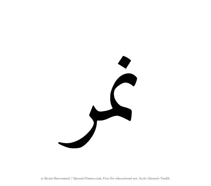 The Muslim name Namir written in Quranic naskh script
