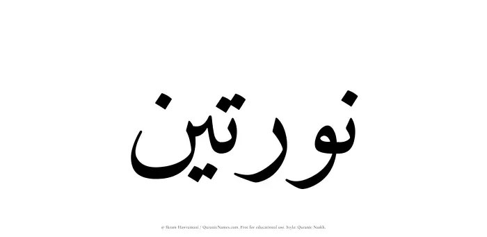 The Muslim name Naratain written in Quranic naskh script