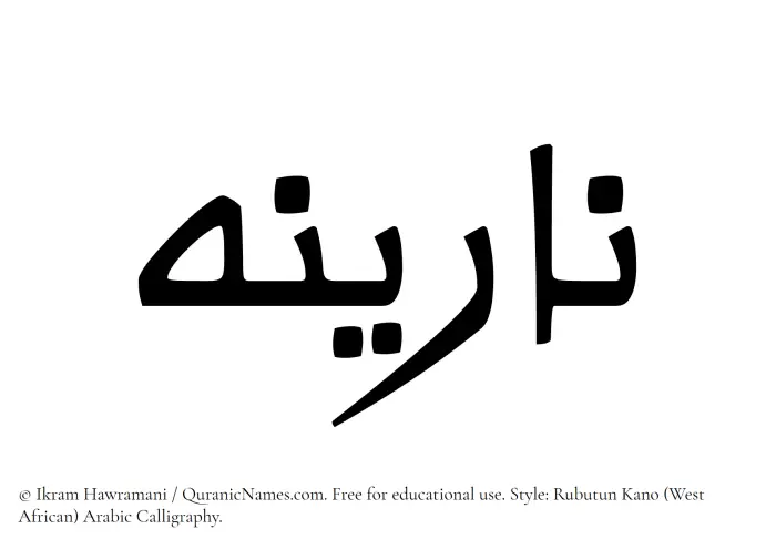 The Muslim name Narina written in Rubutun Kano calligraphic script