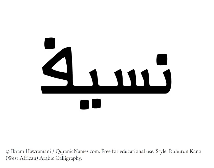 The Muslim name Naseef written in Rubutun Kano calligraphic script