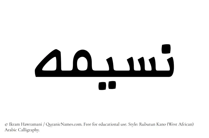 The Muslim name Nasima written in Rubutun Kano calligraphic script