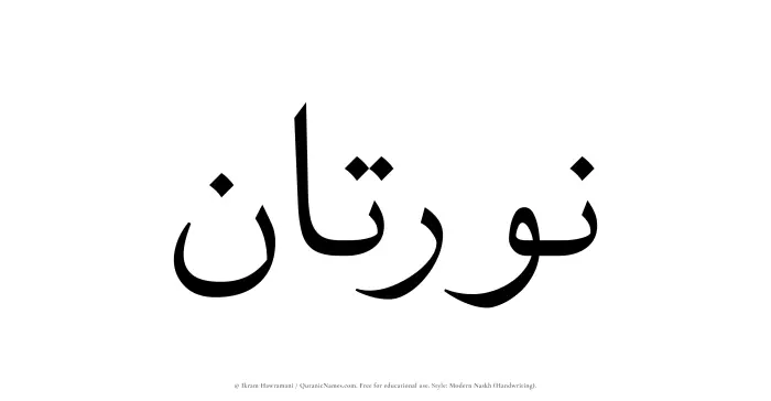 The Muslim name Nauratan written in naskh script