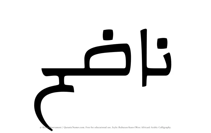 The Muslim name Nazih written in Rubutun Kano calligraphic script