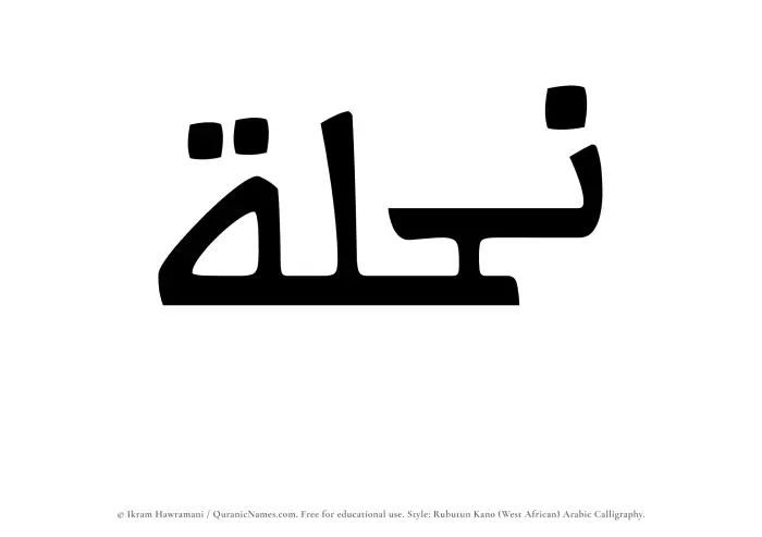 The Muslim name Nihlah written in Rubutun Kano calligraphic script