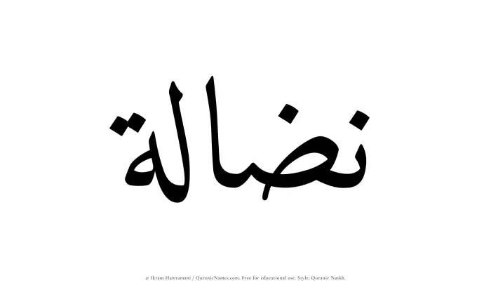 The Muslim name Nizalah written in Quranic naskh script