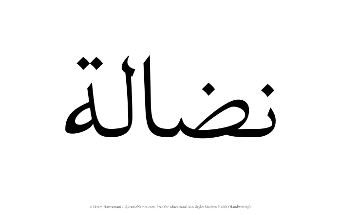 The Muslim name Nizalah written in naskh script