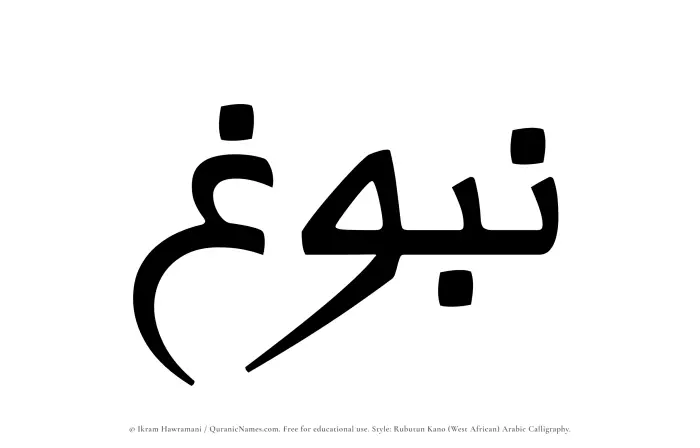 The Muslim name Nubugh written in Rubutun Kano calligraphic script