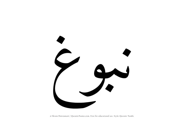 The Muslim name Nubugh written in Quranic naskh script