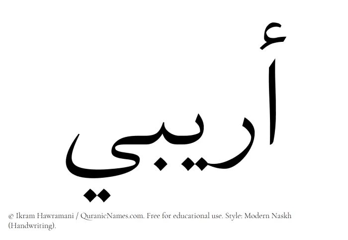 The Muslim name Oraibi written in naskh script