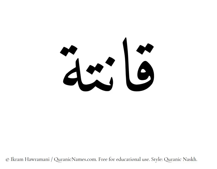 The Muslim name Qanita written in Quranic naskh script
