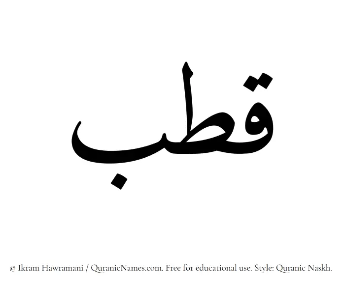 The Muslim name Qutb written in Quranic naskh script