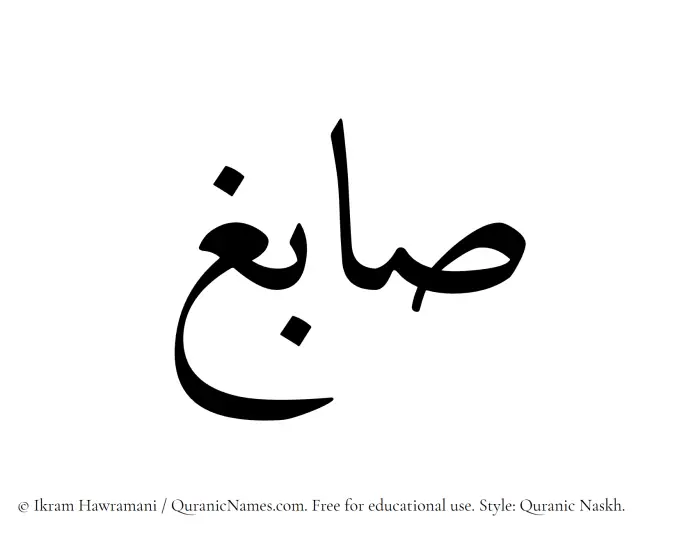 The Muslim name Sabigh written in Quranic naskh script