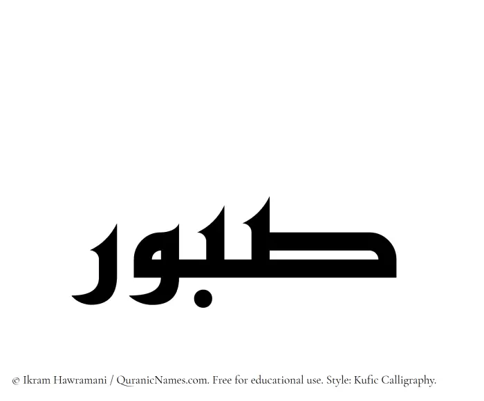 The Muslim name Sabur written in Kufi/Kufic calligraphic script