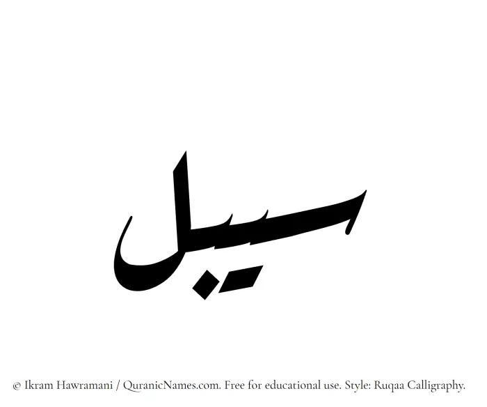 The Muslim name Saibal written in Ruqaa calligraphic script