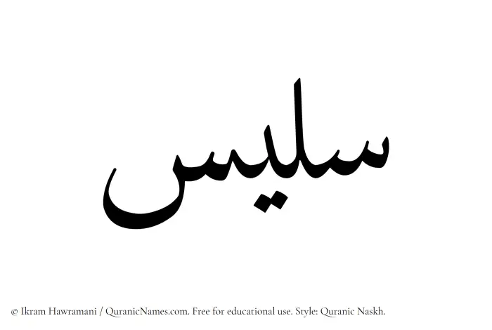 The Muslim name Salees written in Quranic naskh script