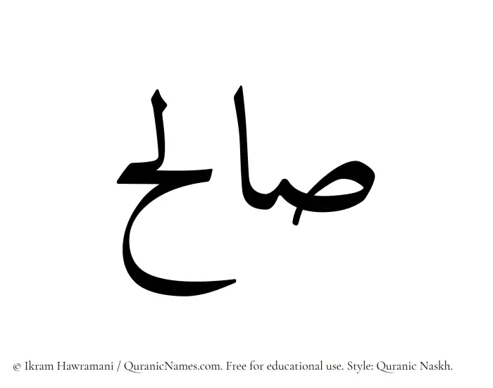 The Muslim name Salih written in Quranic naskh script
