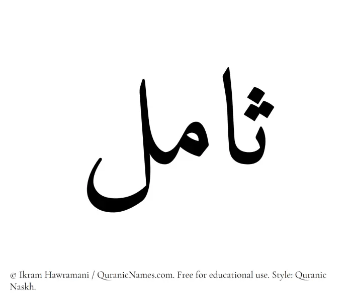 The Muslim name Samil written in Quranic naskh script