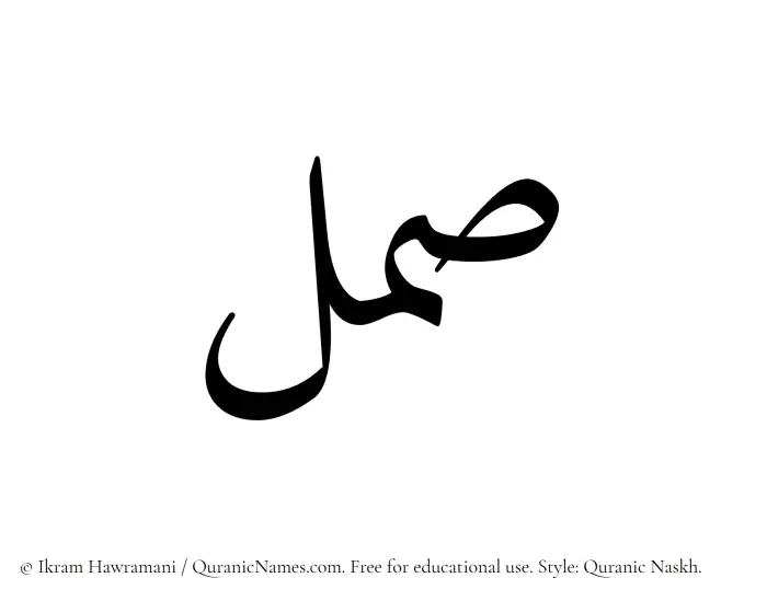 The Muslim name Saml written in Quranic naskh script