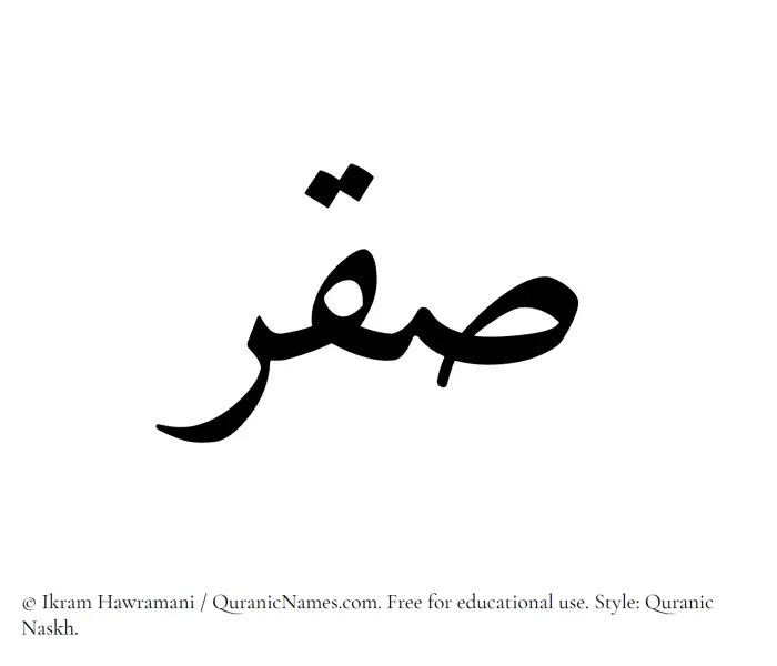 The Muslim name Saqr written in Quranic naskh script