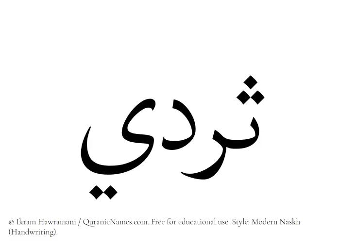 The Muslim name Sardee written in naskh script