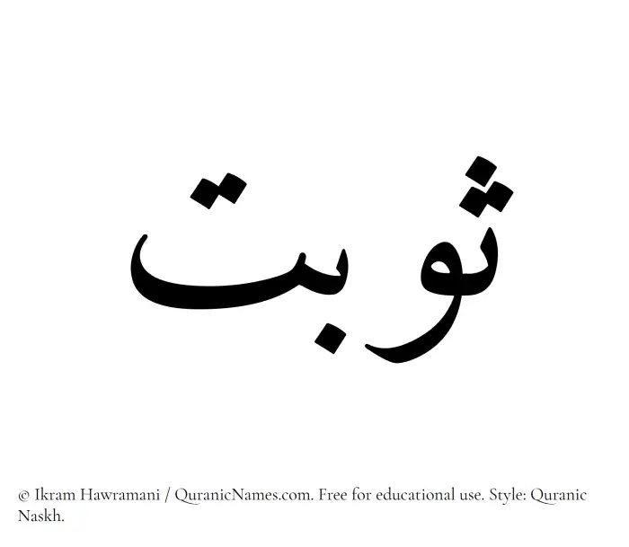 The Muslim name Sawbat written in Quranic naskh script