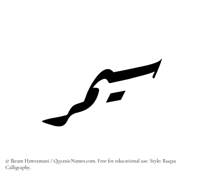 The Muslim name Saymar written in Ruqaa calligraphic script