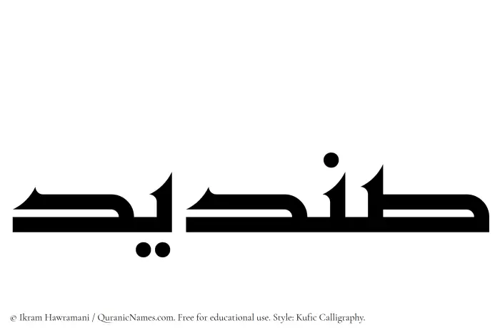 The Muslim name Sendid written in Kufi/Kufic calligraphic script