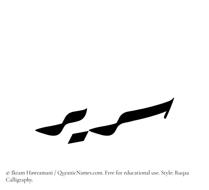 The Muslim name Serir written in Ruqaa calligraphic script