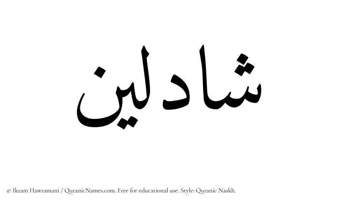 The Muslim name Shadleen written in Quranic naskh script