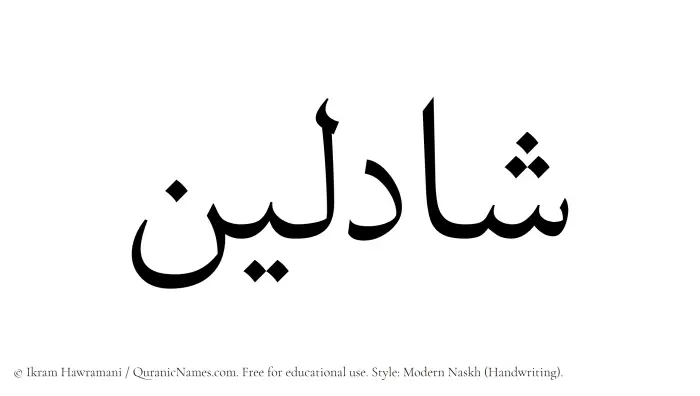The Muslim name Shadleen written in naskh script