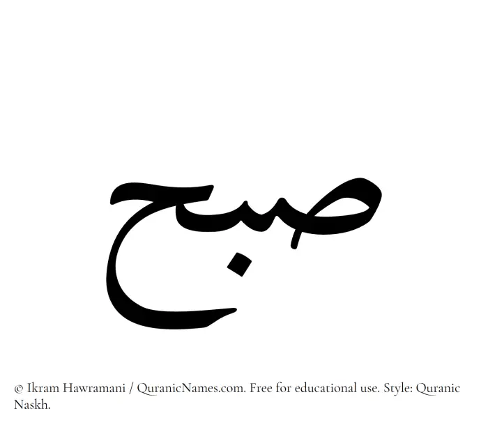 The Muslim name Subh written in Quranic naskh script