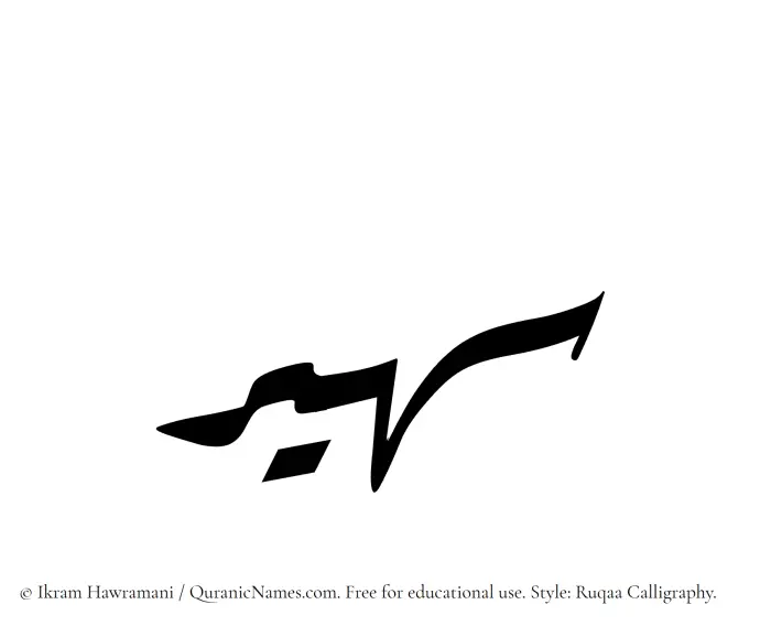 The Muslim name Suhair written in Ruqaa calligraphic script