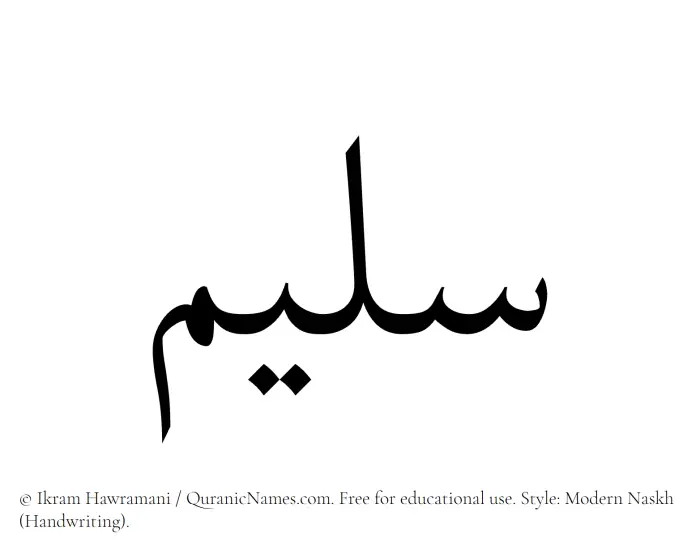 The Muslim name Sulaim written in naskh script