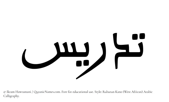 The Muslim name Tadris written in Rubutun Kano calligraphic script