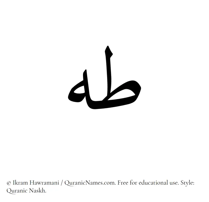 The Muslim name Taha written in Quranic naskh script